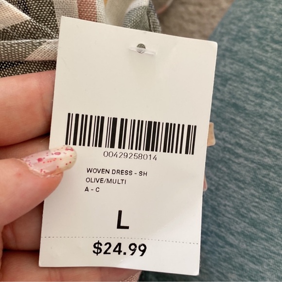🥭 (4 for $15) Forever21 Striped Woven Dress - Size L - Picture 9 of 9